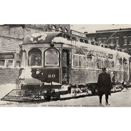 Sheboygan Falls Wisconsin Train in Disaster Weather Driver USA Old Postcard