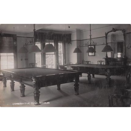 Conservative Club Beccles Suffolk Billiards Antique Real Photo Postcard