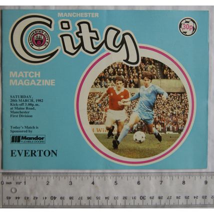 1982 programme Manchester City v. Everton