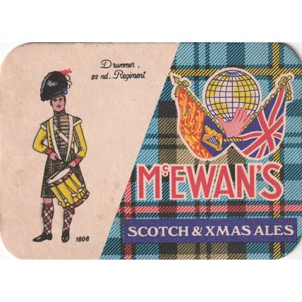 BEER MAT - McEWANS BREWERY - SCOTCH (EXPORT TO BELGIUM) - (Cat No 015) - (1974)