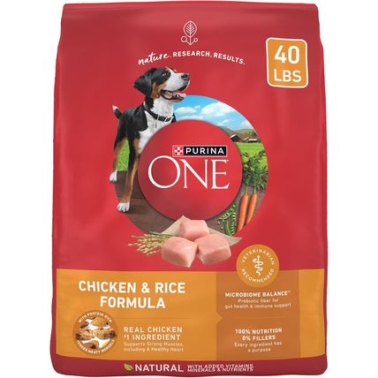 Purina ONE Chicken and Rice Formula Dry Dog Food - 40 Lb. Bag