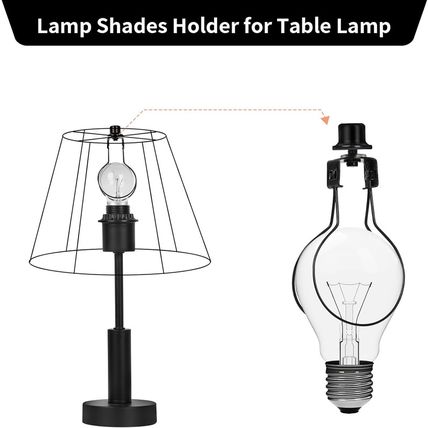2 Pack round Lamp Shade Light Bulb Clip Adapter, ALUCSET Lampshade Holder Clip o