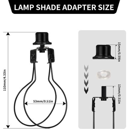 2 Pack round Lamp Shade Light Bulb Clip Adapter, ALUCSET Lampshade Holder Clip o