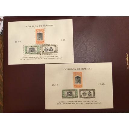 ICOLLECTZONE Bolivia 349-351 a& b six sheets VF NH post office fresh