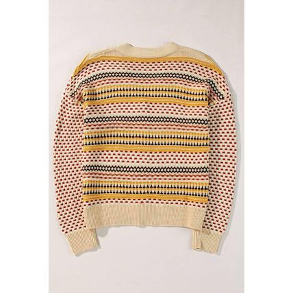 Khaki Buttoned V Neck Cropped Cardigan