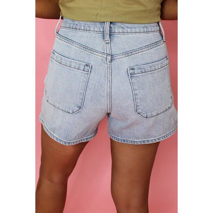 Beau Blue Light Wash High Rise Denim Shorts