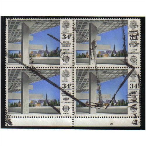 1987 GB EUROPA 34P BLOCK TABBED F/U SG1358