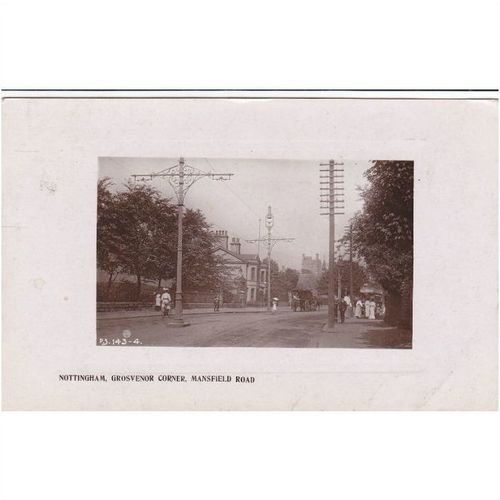 Nottingham Grosvenor Corner Mansfield Road Nottinghamshire Postcard (NN70655)