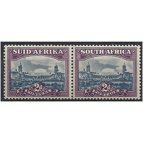 South Africa 1950 SG116 2d Slate Blue & Purple Mounted Mint PAIR . . .