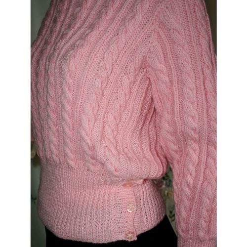 Womens Vintage 1970 Hand Made Cable Pattern Jumper Sweater Size 8 10 New