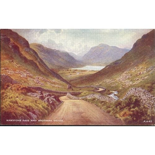 Vintage Valentine's PC - Kirkstone Pass & Brothers Water, Lakeland, Cumbria A445
