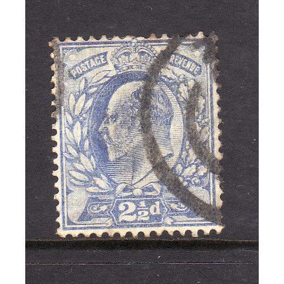 GREAT BRITAIN 1902 EDWARD V11 SG 231 2 1/2d PALE ULTRAMARINE FINE USED#3