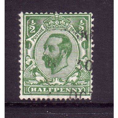 GREAT BRITAIN 1911 SG 324 1/2d GREEN FINE USED