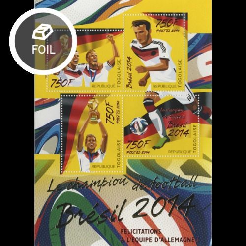 TOGO 2014 SHEET MNH CHAMPIONS FOOTBALL BRAZIL WORLD CUP SOCCER SPORTS 5