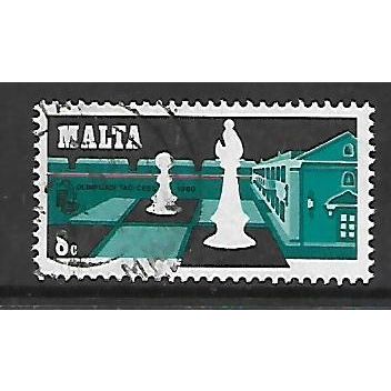MALTA 1980 CHESS 8c BISHOP AND PAWN SG653 FINE USED