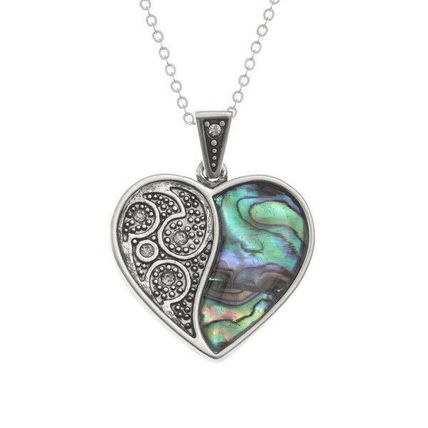 Tide Jewellery Inlaid Paua Shell & Diamante Heart Necklace in a Box
