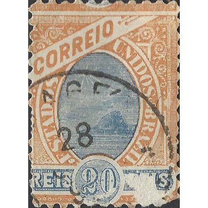 BRAZIL, Sugarloaf mountain, yellow and blue 1894, 20reis, #2