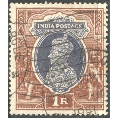 India 1937 - SG 259 - KGV1 1r slate & brown - used 7