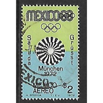 MEXICO 1972 OLYMPIC GAMES MUNICH 2p OLYMPIC EMBLEM SG 1267 FINE USED#2