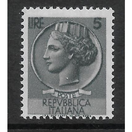 ITALY 1953 COIN OF SYRACUSE 5L GREY SG 888 M / MINT