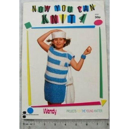 Vintage: Wendy 3259 Now you can Knit! striped top, skirt, bag & wristband