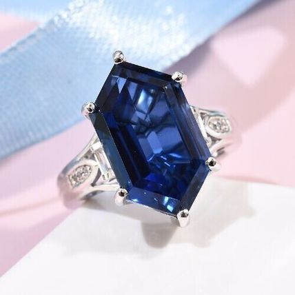 Minas Gerais Twilight Quartz Fancy Cut Ring Sz P½- Q Platinum Overlay 925 Silver