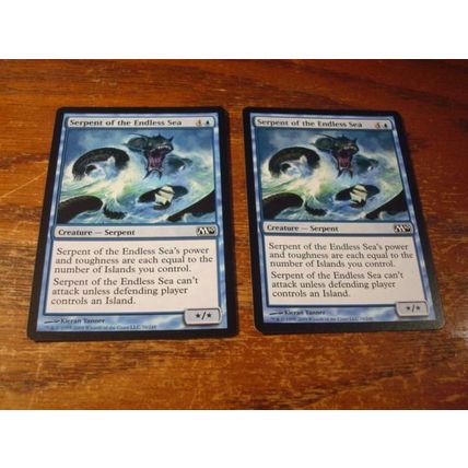 Magic The Gathering, MTG, 2-Cards, 1993-2009, SERPENT OF THE ENDLESS SEA, nm