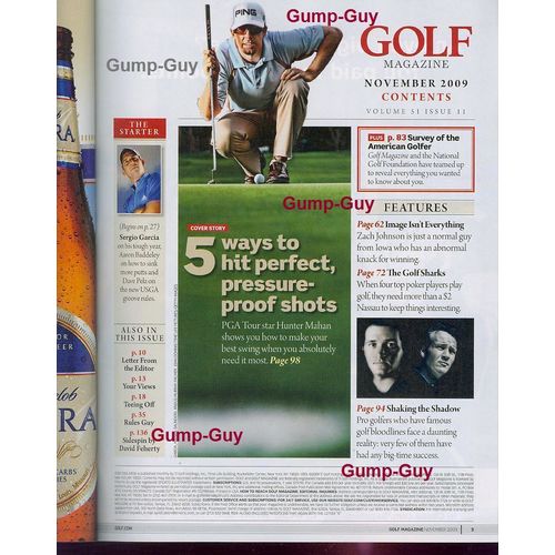 Golf Magazine November 2009 Hunter Mahan Clutch Shot Beat Tiger Zach Johnson