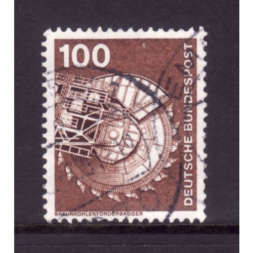 GERMANY 1975 100pf BROWN EXCAVATOR SG 1748 FINE USED#