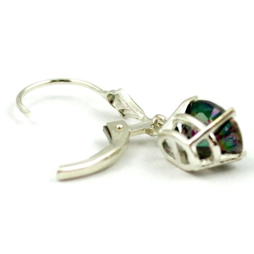 Mystic Fire Topaz, 925 Sterling Silver Leverback Earrings, SE007