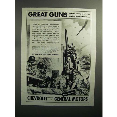 1944 WWII Chevrolet 90mm Gun Ad - Great Guns