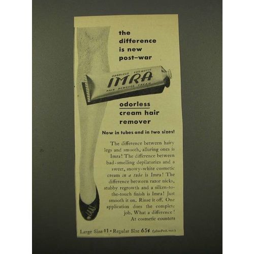 1947 Imra Hair Remover Cream Ad - The Difference