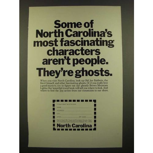 1968 North Carolina Tourism Ad - Most Fascinating Characters Ghosts