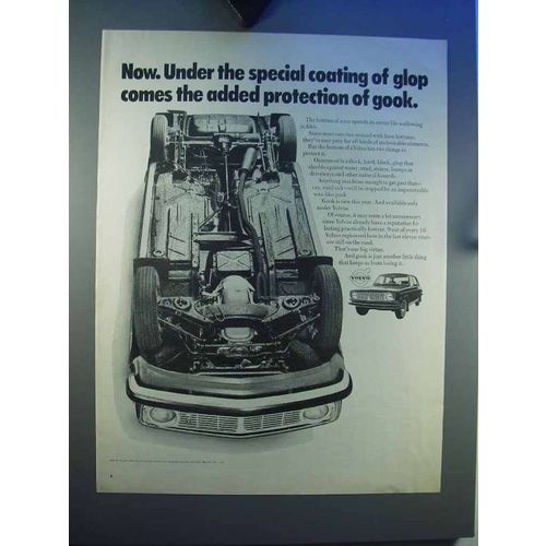 1969 Volvo Car Ad - Coating of Glop Protection of Gook