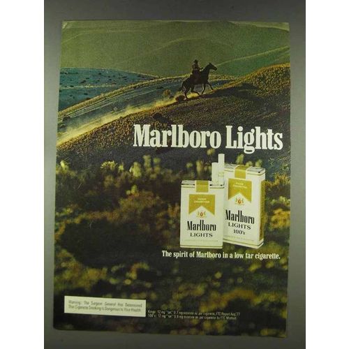 1978 Marlboro Lights 100's Cigarettes Ad