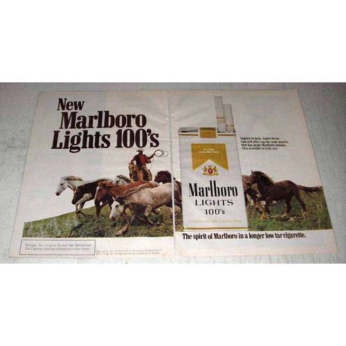 1978 Marlboro Lights 100's Cigarettes Ad - Marlboro Man
