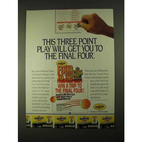 1994 Pennzoil Oil Ad - Three Point Play to Final Four