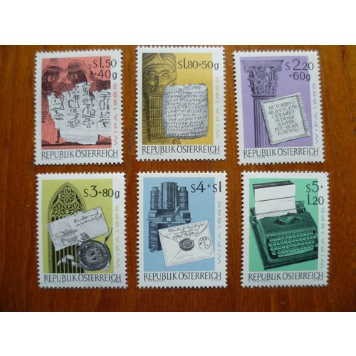 Austria 1965 WIPA Stamp Exhibition Vienna mint set stamps SG1447-52 writing