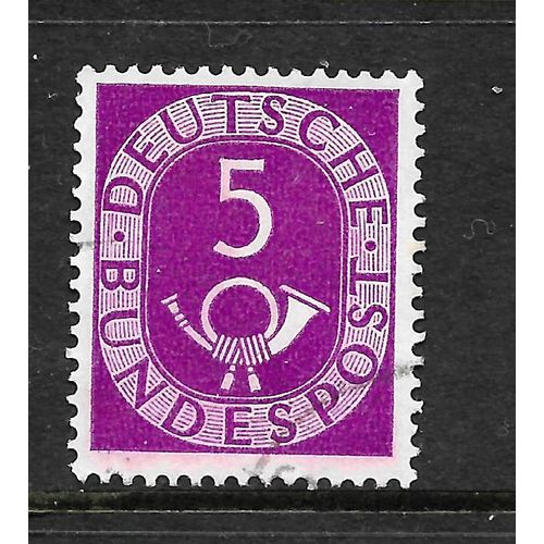 GERMANY 1951 SG 1047 5pf PURPLE NUMERAL POST HORN FINE USED#2