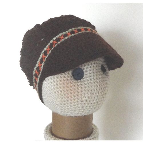 Hat #H09 boys crochet visor cap 6 - 10 years