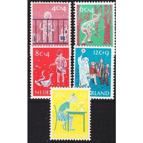 NIEDERLANDE NETHERLANDS [1959] MiNr 0739-43 ( **/mnh ) [01]