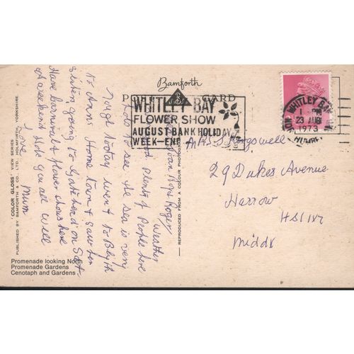 Vintage GB PC 1973 - Best Wishes From Whitley Bay, Multiview, Northumberland