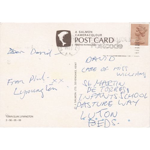 6x4 Continental size printed postcard Quay Lymington Hampshire