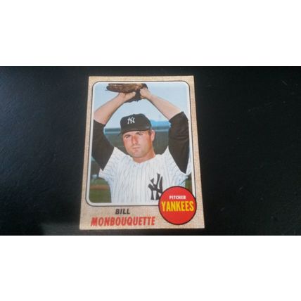 1968 Topps Card # 234 Bill Monbouquette Very Good-Excellent (4) New York Yankees