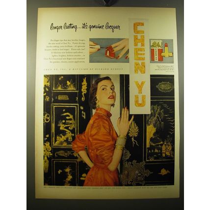 1950 Richard Hudnut Chen Yu Nail Lacquer and Lipstick Advertisement