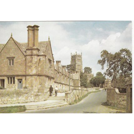 Chipping Campden Church and Alms Houses England Postcard unused VGC