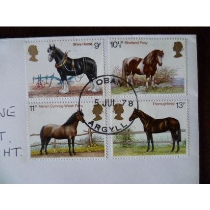 1978 GB Horses set fine used stamps SG 1063-6 Shetland Pony Thoroughbred Oban