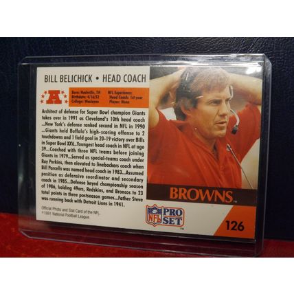 1991 Pro Set BILL BELICHICK (Cleveland Browns) HC RC #126