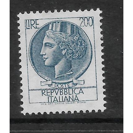 ITALY 1968 COIN OF SYRACUSE 200L BLUE SG 1218A M MINT