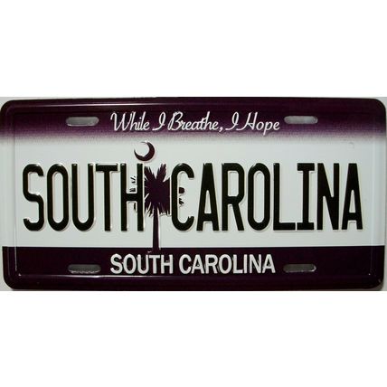 South Carolina State License Plate Novelty Fridge Magnet